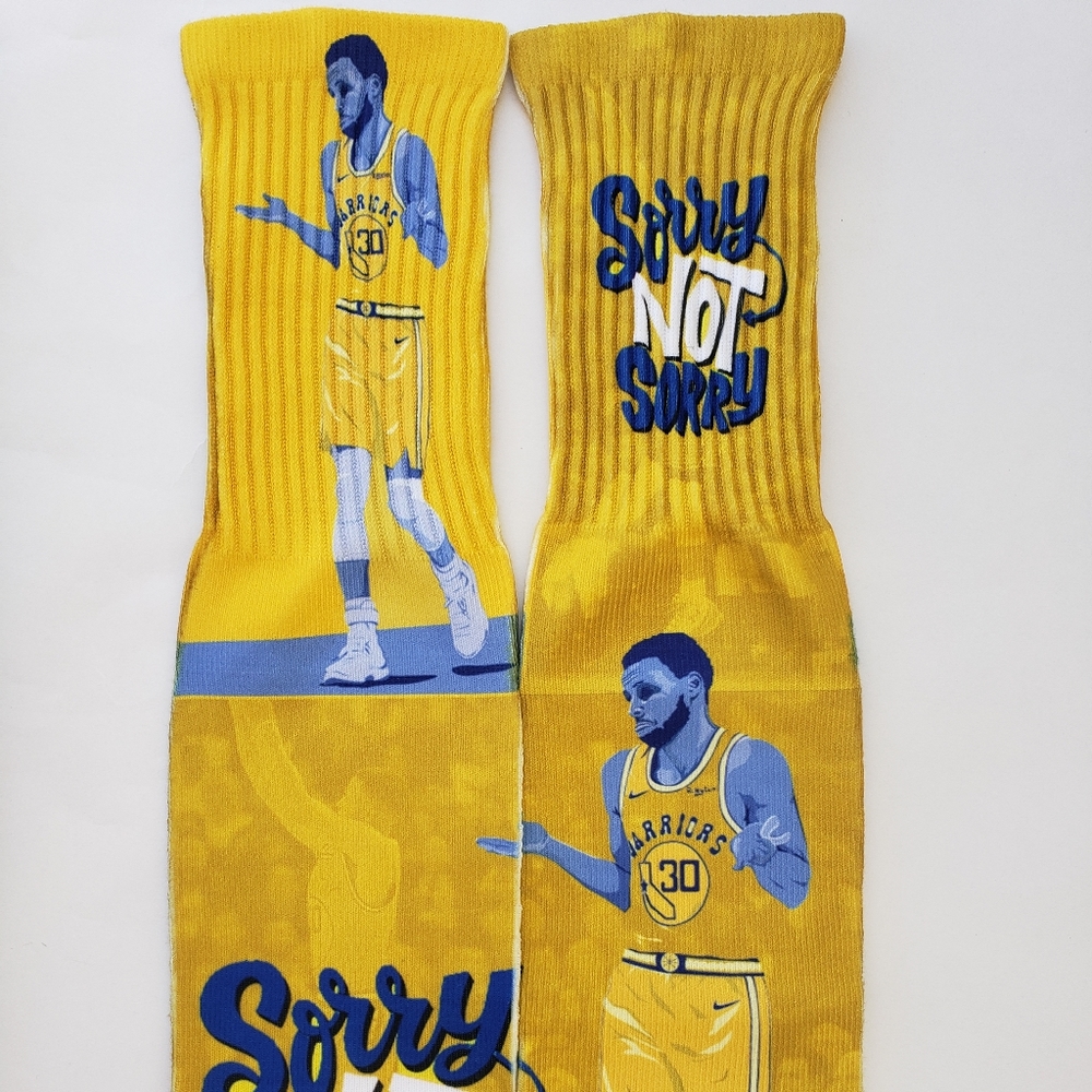 Custom SORRY NOT SORRY Curry Socks